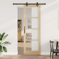 vidaXL Skjutdörr med Hårdvarusats 78x232 cm Massivt Tall