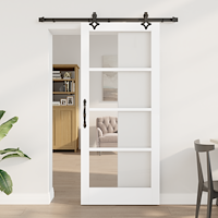 vidaXL Skjutdörr med installationsset Vit 86x198.5 cm Solid Furu