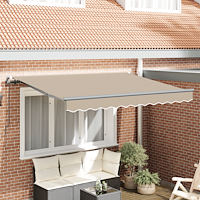 vidaXL Utfällbar markis Beige 300 x 200 cm tyg