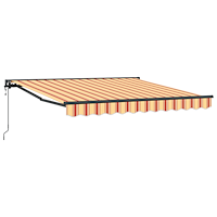 vidaXL Automatisk Utrullningsmarkis i gult och orange, 300 x 250 cm