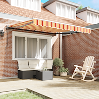vidaXL Automatisk Utrullningsmarkis i gult och orange, 300 x 250 cm