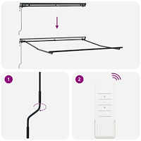 vidaXL Automatisk Utrullningsmarkis i gult och orange, 300 x 250 cm