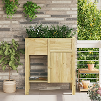 vidaXL Trädgårdslyft med Förvaring 85x46x96 cm Behandlat Trä Gren