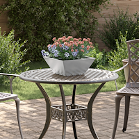vidaXL Trädgårds Skål Planter 5 pcs Silver 35 x 35 x 15 cm