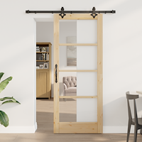 vidaXL skjutdörr med beslag 83x202 cm massivt trä furu
