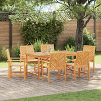 vidaXL Trädgårdsmöbelset 7 pcs Brun 150 x 90 x 74 cm massivt akacia