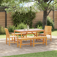 vidaXL Trädgårdsmöbelset 5 pcs Brun 150 x 90 x 74 cm massivt akacia