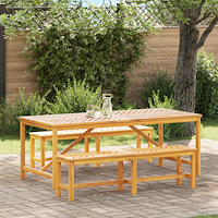 vidaXL Trädgårdsmöbelset 7 pcs Brun Massivt Akaciaträ
