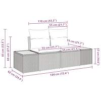 vidaXL 7-delat trädgårdsoff set med kuddar Beige Poly Rattan Akacia