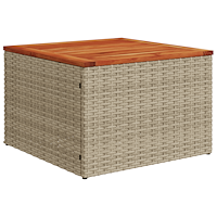 vidaXL 7-delat trädgårdsoff set med kuddar Beige Poly Rattan Akacia