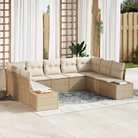 vidaXL 5-delat trädgårdsoffaset med kuddar Beige Polyrotning Akacia