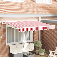 vidaXL Utfällbar markis Röd och Vit 350x200 cm tyg