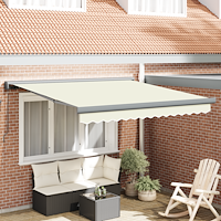 vidaXL Utfällbar markis Kräm 300 x 250 cm Tyg, Metall