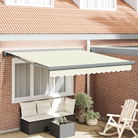 vidaXL Utfällbar markis Kräm 300 x 250 cm Tyg, Metall