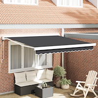 vidaXL Utfällbar markis Antracit 300 x 250 cm Tyg, Metall