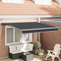 vidaXL Utfällbar markis Antracit 300 x 250 cm Tyg, Metall