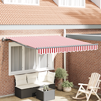 vidaXL Utfällbar markis Röd och vit 300 x 250 cm tyg