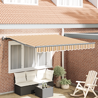 vidaXL Utfällbar markis Flerfärgsdesign 300 x 250 cm tyg