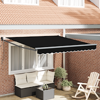 vidaXL Markis Svart 3 x 2,5 m Polyester och metall