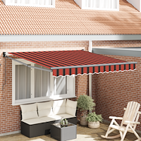 vidaXL Markis Randig orange och brun 3,5 x 2,5 m Polyester och metall
