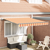 vidaXL Utfällbar markis gult och orange 350 x 250 cm tyg