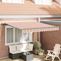 vidaXL Utfällbar markis Flerfärgsdesign 350 x 250 cm tyg