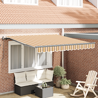 vidaXL Utfällbar markis Flerfärgsdesign 350 x 250 cm tyg
