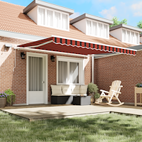 vidaXL Utfällbar markis with 400 × 300 cm orange och brun