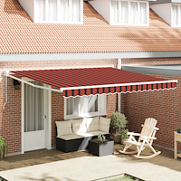 vidaXL Utfällbar markis orange och brun 400 × 300 cm Polyester