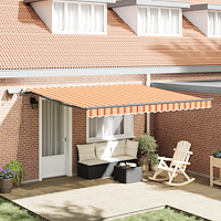vidaXL Manual Utdragbar Markis med LED Gul och Orange 400x300 cm