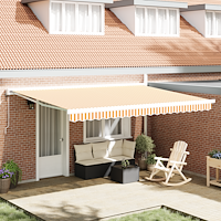 vidaXL Automatisk Uttagsbar Markis Orange och Vit 450x300 cm