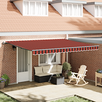 vidaXL Automatisk Utdragbar Markis Orange och Brun 450x300 cm