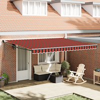 vidaXL Automatisk Utdragbar Markis Orange och Brun 450x300 cm