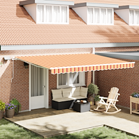 vidaXL Manuell Utdragbar Markis med LED i Gul och Orange, 450x300 cm