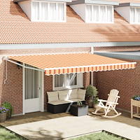 vidaXL Automatisk Hopfällbar Markis Gul och Orange 450x300 cm