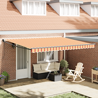 vidaXL Automatisk Utdragbar Markis Gul och Orange 450x300 cm