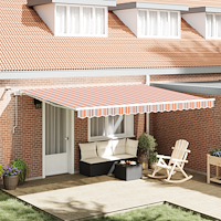 vidaXL Utfällbar markis Flerfärgsdesign 450 × 350 cm