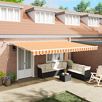 vidaXL Automatisk Fällbar Markis med LED Gul och Orange 500x300 cm