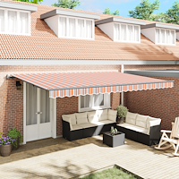 vidaXL Automatisk Hopfällbar Markis Multicolor Rand 500x300 cm