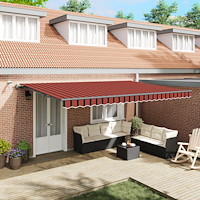 vidaXL Markis tyg med orange och brun 500 × 350 cm Polyester