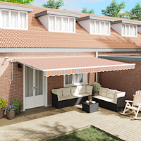 vidaXL Automatisk Utdragbar Markis med LED Flertålig Rand 500x350 cm