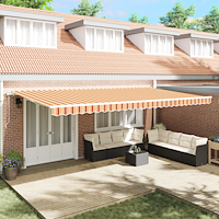 vidaXL Utfällbar markis 600 × 350 cm gult och orange