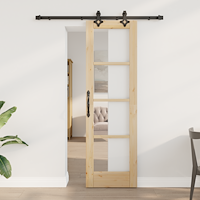 vidaXL skjutdörr med hårdvarusats 61x198.5 cm Solid Furu