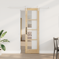 vidaXL Skjutdörr med monteringsset 61x198.5 cm Massivt trä Tall