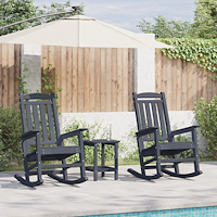 vidaXL Trädgårds Gungstolar 2 st Marinblå 70x92x107.5 cm HDPE