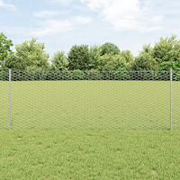 vidaXL Staket med stolpar Silver 0.8 x 10 m Stål