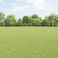 vidaXL Staket med stolpar Silver 1.2 x 50 m Stål