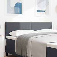 vidaXL LED huvuddyna med LED -remsljus Väggmonterad Mörkgrå 144 cm tyg