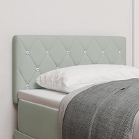 vidaXL LED Sänggavel Kristallknapp Vadderad Ljusgrå 80 cm Sammet