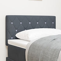 vidaXL LED Sänggavel med LED -remsljus Argyle Mörkgrå 80 cm Sammet
